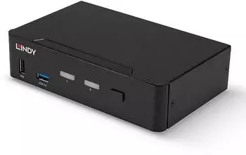 Lindy KVM-Umschalter 2-Port DisplayPort 1.4, USB 3.0 (39312)