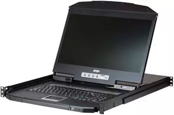 Aten CL3108NX KVM-Switch 8-Port, 18,5"-LCD-Konsole, PS/2-USB, VGA (CL3108NX CH)