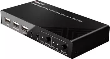 Lindy KVM Switch 2-Port HDMI 4K60 USB Audio (32809)