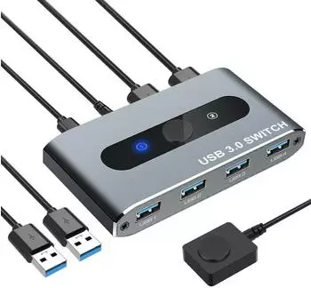 Techly USB 3.0 Switch 2 Eing&auml;nge 4 Ausg&auml;nge (IUSB-SW3024)