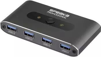 SpeaKa Professional 2-Port USB 3.2 Gen 1 Umschalter, grau (SP-13712096)