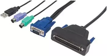 Intellinet 1-Port VGA-Kabel für KVM-Konsole mit PS/2, USB und VGA (507769)