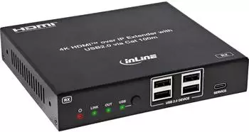 InLine KVM Extender over IP, HDMI 4K/60Hz, 100m, Empfänger (RX) (57886H)