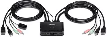TRENDnet TK-220DPI 2-Port KVM-Switch, 4K DisplayPort, USB, Audio (TK-220DPI)