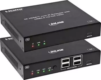 InLine KVM Extender over IP, HDMI 4K/60Hz, 100m, Set (57886G)