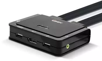 Lindy 2-Port DisplayPort 1.2 KVM-Switch USB-C (42346)