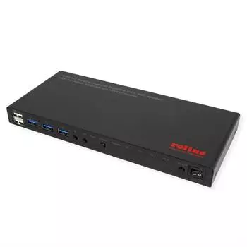 Roline KVM-Switch 4-fach HDMI 4K, USB, 3-Port USB-Hub (14.01.3428)