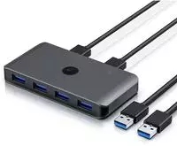 Primewire USB 3.2 Gen1 KVM Switch Umschalter - 4 Port Eingang - 2 Port Ausgang...