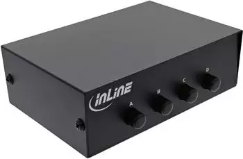 InLine Seriell-Umschalter manuell 4-fach, RS232, 9-polig Sub-D (60610)
