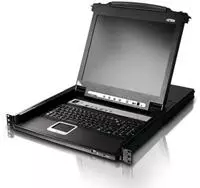 ATEN 8 Port 17 LCD KVMP Switch mit US-Tastatur, CL5708M-ATA-AG - US-Layout (mit