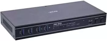 InLine KVM Switch 2-fach, Dual Monitor HDMI & DP, 4K60Hz, USB Hub (57885G)