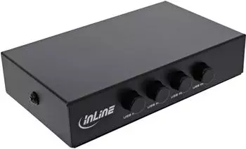 InLine USB 2.0 Umschalter manuell, USB-A, 4 Computer (60648)