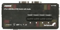 StarTech.com SV411KUSB, StarTech.com 4 Port Schwarz USB KVM Switch Kit mit Kabel und