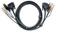 Aten USB DVI-I Single Link KVM Kabel, 1.8m (2L-7D02UI)