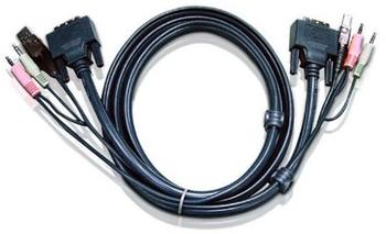 Aten USB DVI-I Single Link KVM Kabel, 3m (2L-7D03UI)