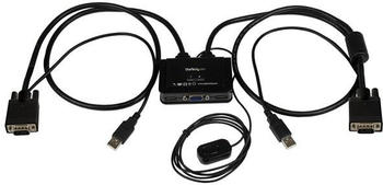 StarTech 2 Port VGA USB KVM Switch Kabel - VGA KVM Umschalter USB Powered mit Fernumschaltung