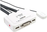 INLINE - KVM Switch - 2-fach - DVI-D - USB - mit Audio - integr. Kabel