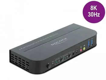 DeLock DisplayPort 1.4 KVM Switch 8K 30 Hz mit USB 3.0 und Audio (11482)