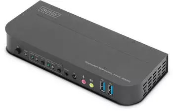 Digitus KVM-Switch, 2-Port, 4K60Hz, 2 x DP in, 1 x DP/HDMI out