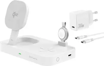 4smarts Qi2 Charging Station Trident with MFi Fast Charger for Apple Watch