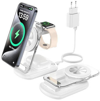 RoRoSkin 3 in 1 Faltbar Wireless Charger Silber