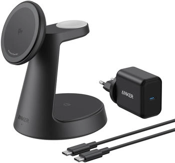 Anker Mag Go kabellose Ladestation (3-in-1, St&auml;nder) Schwarz