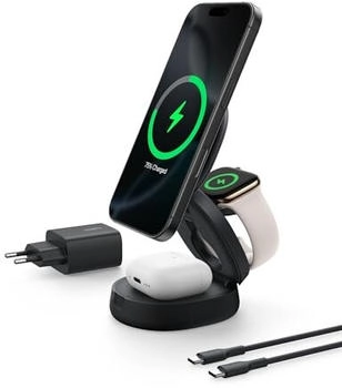 Belkin BoostCharge Kompakte magnetische 3-in-1-Ladestation Schwarz