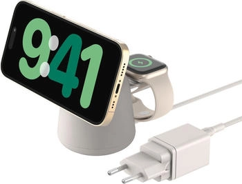 Belkin BoostCharge Pro Kabellose 2-in-1-Ladestation mit Qi2 (15 W) Sand
