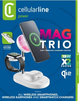 Cellular Line Wireless Charger Mag Trio 15W White
