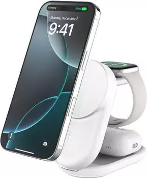 Belkin UltraCharge faltbare magnetische 3-in-1-Ladestation Qi2 25W (WIZ037KQBK)