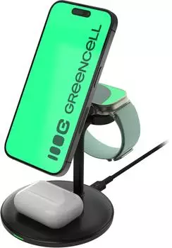 GreenCell MagSafe 3-in-1 charging station Black