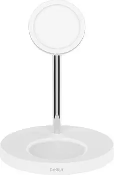 Belkin BOOST CHARGE PRO Drahtloser 2-in-1-Ladest&auml;nder mit MagSafe Wei&szlig;