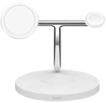 Belkin Drahtloses 3-in-1-Ladegerät mit MagSafe 15W Weiß