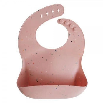 Mushie Silikonlätzchen Powder Pink Confetti Rosa
