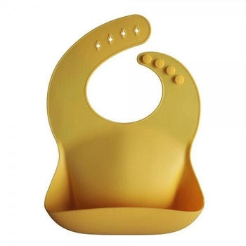 Mushie Silikonlätzchen Mineral Yellow Gelb abwaschbar