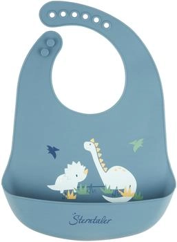 Sterntaler Silikonlätzchen mit Auffangschale Dino Rexi blau
