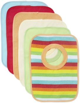 Bieco Schlupf-Lätzchen 6er Pack Frottee mit Folienrückseite Rainbow