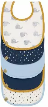 Lässig 4KIDS 5er-Pack wasserabweisende Lätzchen blau