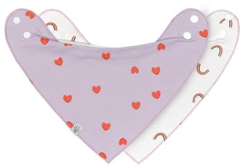 Lässig Bandana Lätzchen Happy Rascals Heart Lavender 2 Stk.