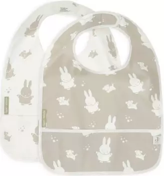 Jollein Lätzchen Miffy & Snuffy wasserdicht, olivgrün, 2er-Set (029-864-67091)