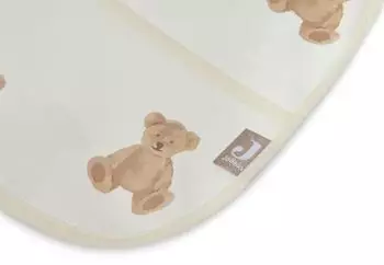 Jollein Wasserdichtes Lätzchen mit Ärmeln Teddybär, weiß (029-869-66095)