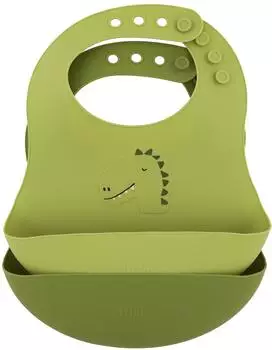 Trixie Mr. Dino Lätzchen aus Silikon, 2er-Pack (96-418)