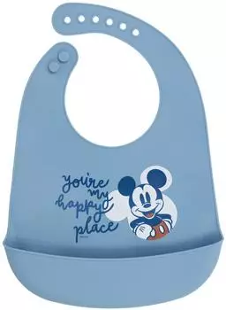 Stor Mickey Mouse "Full of Smiles" Kleinkind-Lätzchen, Silikon (10429)
