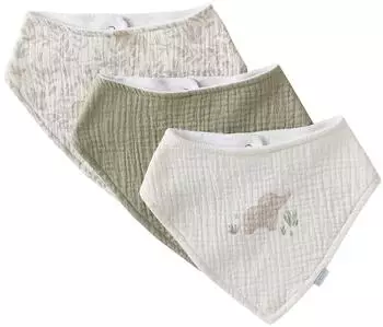 Vertbaudet Babylone Lätzchen/Halstücher Baumwoll-Musselin, 3er-Pack, beige