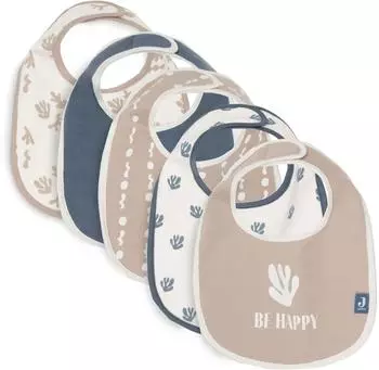 Jollein Funky Lätzchen wasserdicht mit Klettverschluss, 5er-Pack (029-566-68001)