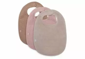 Jollein Lätzchen Frottee Wild Rose/Nougat/Biscuit, 3er-Pack ()