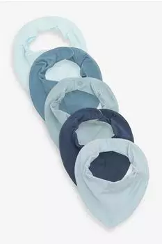 Next Lätzchen 5er-Pack blau, 100% Baumwolle, Baby Jungen (T79542)
