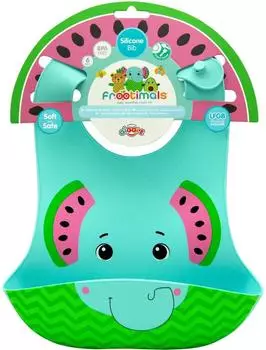 Kids Licensing Melany Melephant Silikon-Lätzchen, mehrfarbig, Größe L (FT00013)