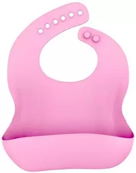 Intirilife Baby-Lätzchen aus Silikon mit Auffangschale, BPA-frei, rosa