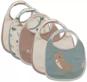Jollein Roarsome Lätzchen Dinosaurier-Motiv, 5er-Set (029-566-67100)